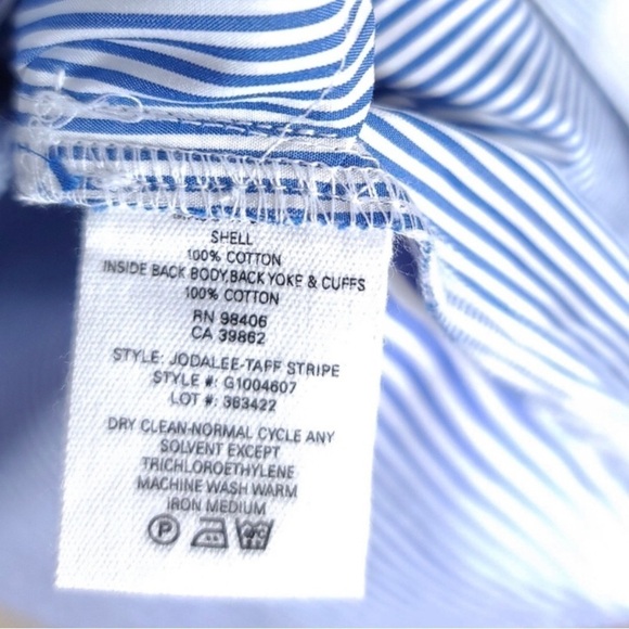 Theory Jodalee Taff Striped Poplin Shirt Dress Blue White Size 2 - Picture 10 of 12